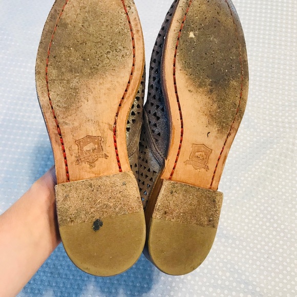 Trask Ali perf pewter metallic suede shoes - Picture 7 of 8